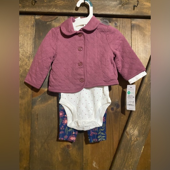 NWT Carters Baby 3 Piece Set, size 3 months, smoke free home - Picture 1 of 4